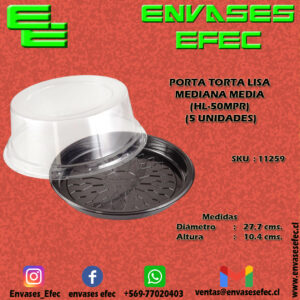 PORTA TORTA LISA  MEDIANA MEDIA  (HL-50MPR)   (5 UNIDADES)