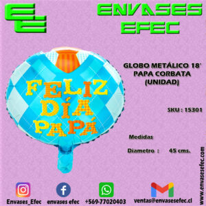 GLOBO METÁLICO 18' PAPA CORBATA (UNIDAD)