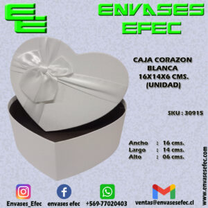 CAJA CORAZON BLANCA 16X14X6 CMS. (UNIDAD)
