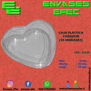 CAJA PLASTICA CORAZON (10 UNIDADES)