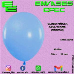 GLOBO PIÑATA AZUL 90 CMS. (UNIDAD)