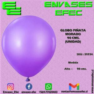GLOBO PIÑATA MORADO 90 CMS. (UNIDAD)