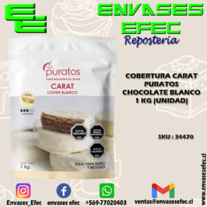 COBERTURA CARAT PURATOS CHOCOLATE BLANCO 1 KG (UNIDAD)
