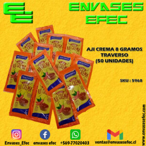 AJI CREMA 8 GRAMOS TRAVERSO (50 UNIDADES)