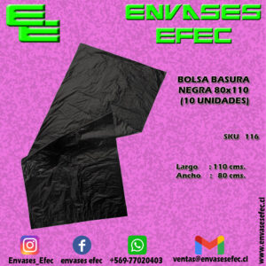 BOLSA BASURA NEGRA 80X110 (10 UNIDADES)