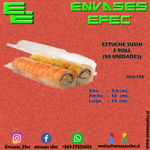ESTUCHE SUSHI 2 ROLL (50 UNIDADES)
