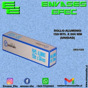 ROLLO ALUMINIO 150 MTS. X 304 MM (UNIDAD)