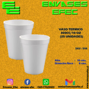 VASO TERMICO 300CC/10 OZ  (25 UNIDADES)