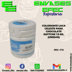 COLORANTE LACA CELESTE PARA CHOCOLATE GUTTCHE 15 GR. (UNIDAD)