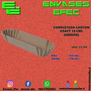 COMPLETERA CARTON KRAFT 15 CMS (100 UNIDADES)