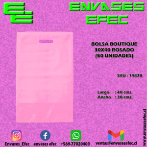 BOLSA BOUTIQUE 30X40 ROSADO (50 UNIDADES)