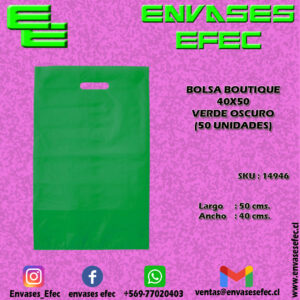 BOLSA BOUTIQUE 40X50 VERDE OSCURO (50 UNIDADES)
