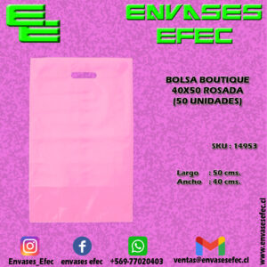 BOLSA BOUTIQUE 40X50 ROSADA (50 UNIDADES)