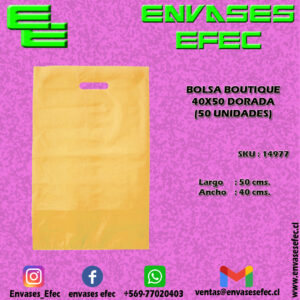 BOLSA BOUTIQUE 40X50 DORADA (50 UNIDADES)