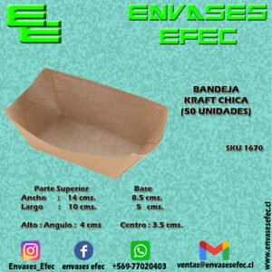 BANDEJA KRAFT CHICA (50 UNIDADES)