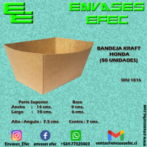 BANDEJA KRAFT HONDA (50 UNIDADES)