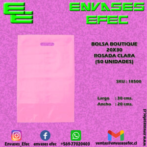 BOLSA BOUTIQUE 20X30 ROSADA CLARA (50 UNIDADES)