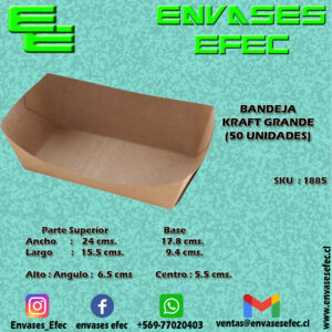 BANDEJA KRAFT GRANDE (50 UNIDADES)