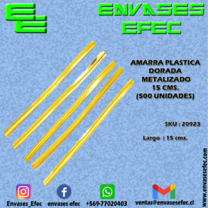AMARRA PLASTICA DORADA METALIZADO 15 CMS. (500 UNIDADES)