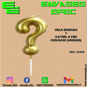 VELA DORADA ? - 3.8 CMS X 6 CMS CON BASE (UNIDAD)