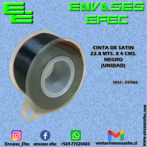 CINTA DE SATIN 22.8 X 4 CMS. NEGRO (UNIDAD)