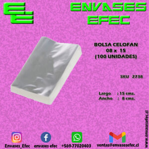 BOLSA CELOFAN 08X15 (100 UNIDADES)