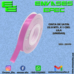 CINTA DE SATIN 22.8 X 1 CMS. LILA (UNIDAD)