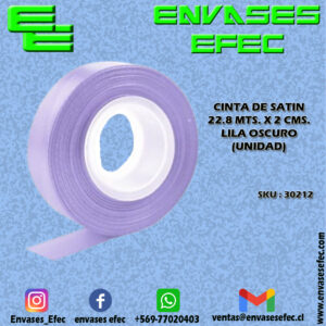 CINTA DE SATIN 22.8 X 2 CMS. LILA OSCURO (UNIDAD)