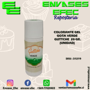 COLORANTE GEL GOTA VERDE GUTTCHE  20 GR. (UNIDAD)