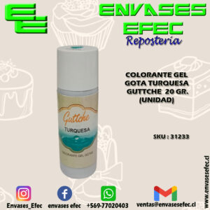 COLORANTE GEL GOTA TURQUESA GUTTCHE  20 GR. (UNIDAD)