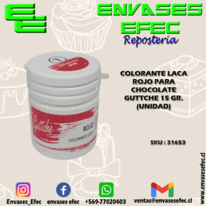 COLORANTE LACA ROJO PARA CHOCOLATE GUTTCHE 15 GR. (UNIDAD)