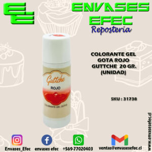 COLORANTE GEL GOTA ROJO GUTTCHE  20 GR. (UNIDAD)