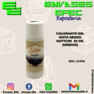 COLORANTE GEL GOTA NEGRO GUTTCHE  20 GR. (UNIDAD)