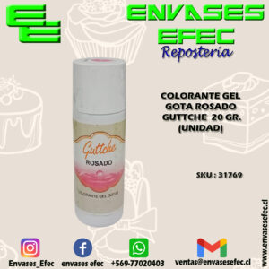 COLORANTE GEL GOTA ROSADO GUTTCHE  20 GR. (UNIDAD)