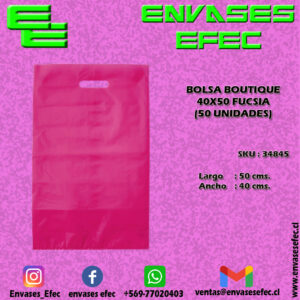 BOLSA BOUTIQUE 40X50 FUCSIA (50 UNIDADES)