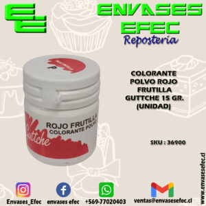 COLORANTE POLVO ROJO FRUTILLA GUTTCHE 15 GR. (UNIDAD)