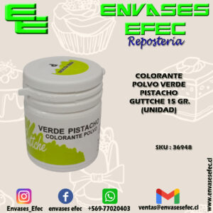 COLORANTE POLVO VERDE PISTACHO GUTTCHE 15 GR. (UNIDAD)