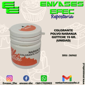 COLORANTE POLVO NARANJA GUTTCHE 15 GR. (UNIDAD)