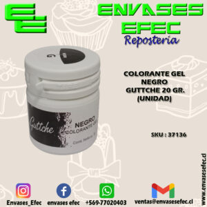 COLORANTE GEL NEGRO GUTTCHE 20 GR. (UNIDAD)