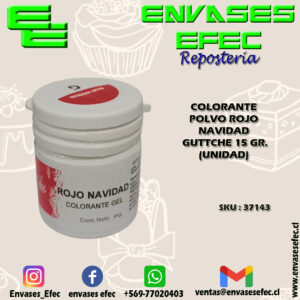 COLORANTE GEL ROJO NAVIDAD GUTTCHE 20 GR. (UNIDAD)