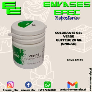 COLORANTE GEL VERDE GUTTCHE 20 GR. (UNIDAD)