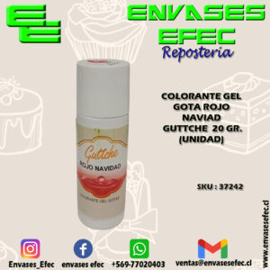 COLORANTE GEL GOTA ROJO NAVIDAD GUTTCHE  20 GR. (UNIDAD)