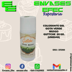 COLORANTE GEL GOTA VERDE MUSGO GUTTCHE  20 GR. (UNIDAD)