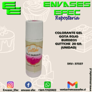 COLORANTE GEL GOTA ROJO BURDEOS GUTTCHE  20 GR. (UNIDAD)