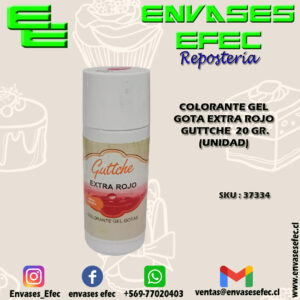 COLORANTE GEL GOTA EXTRA ROJO GUTTCHE  20 GR. (UNIDAD)