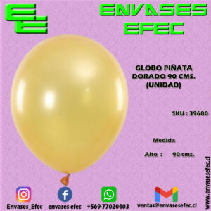 GLOBO PIÑATA DORADO 90 CMS. (UNIDAD)