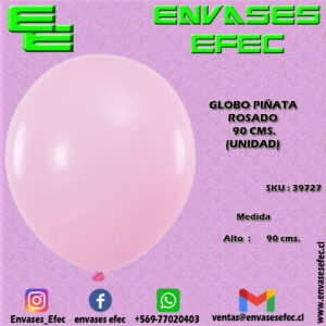 GLOBO PIÑATA ROSADO 90 CMS. (UNIDAD)