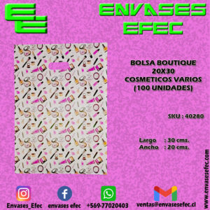 BOLSA BOUTIQUE 20X30 COSMETICOS VARIOS  (100 UNIDADES)