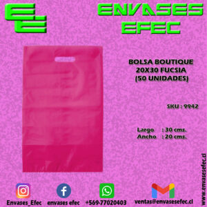 BOLSA BOUTIQUE 20X30 FUCSIA (50 UNIDADES)
