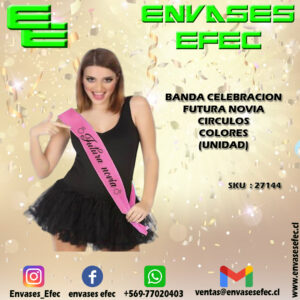BANDA CELEBRACION FUTURA NOVIA CIRCULOS COLORES (UNIDAD)